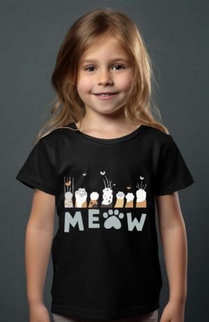 T-shirt Col Rond Fille - Meaw paw