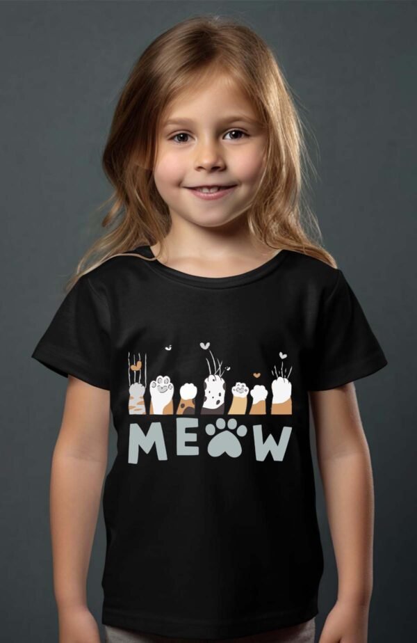 T-shirt Col Rond Fille - Meaw paw