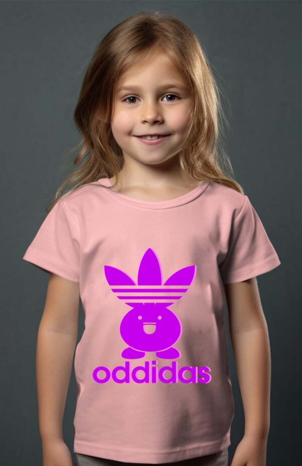 T-shirt Col Rond Fille - Oddidas rose