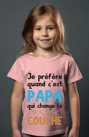 Papa change – Tshirt Fille – Rose