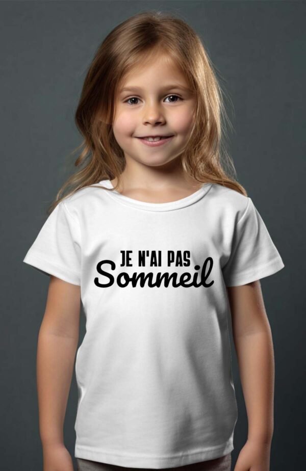 T-shirt Col Rond Fille - Je n'ai pas sommeil