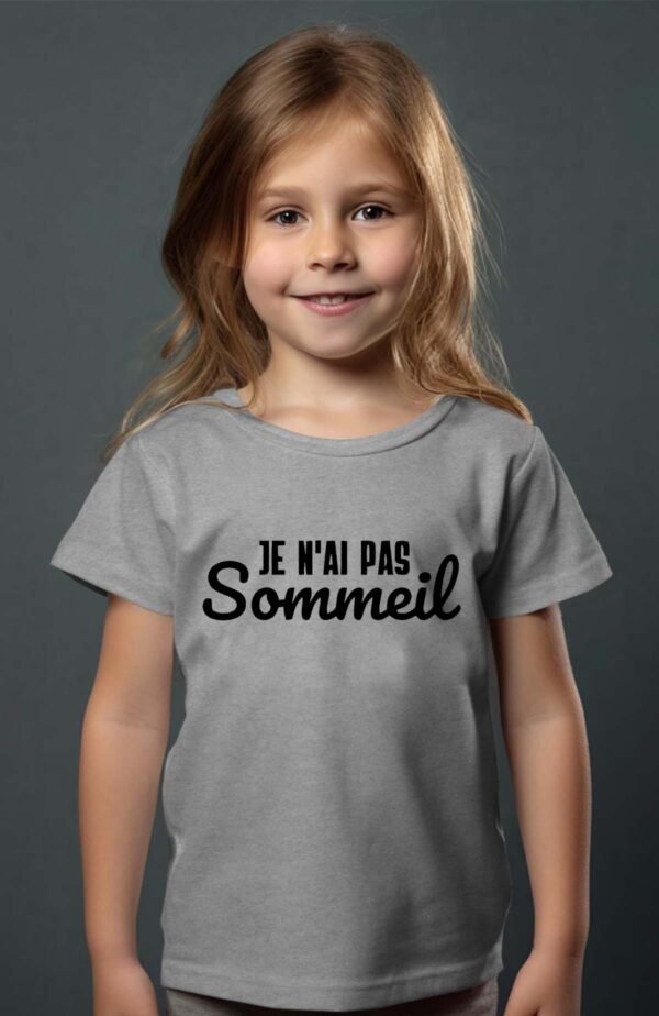 T-shirt Col Rond Fille - Je n'ai pas sommeil