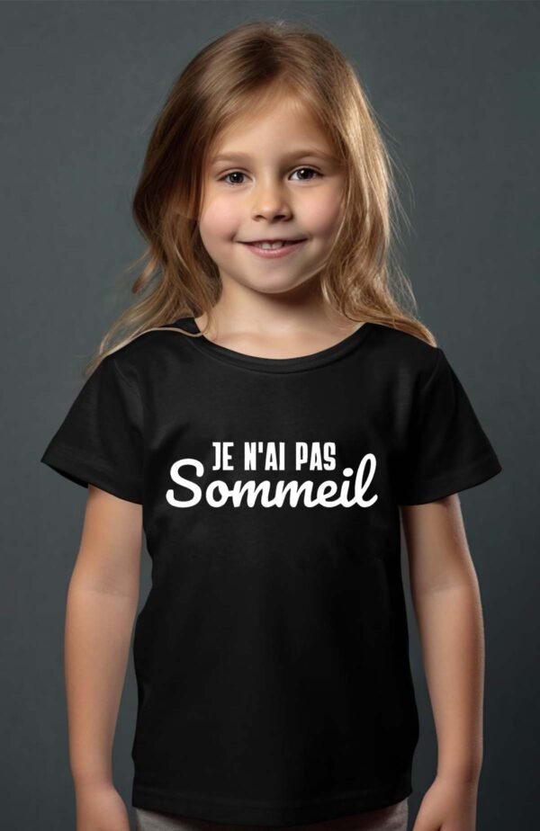 T-shirt Col Rond Fille - Je n'ai pas sommeil