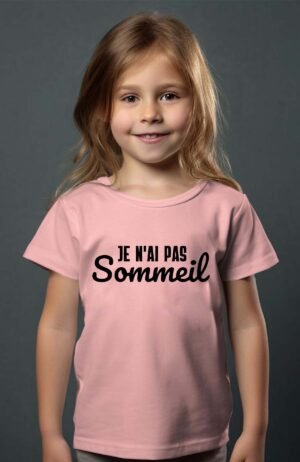 T-shirt Col Rond Fille - Je n'ai pas sommeil