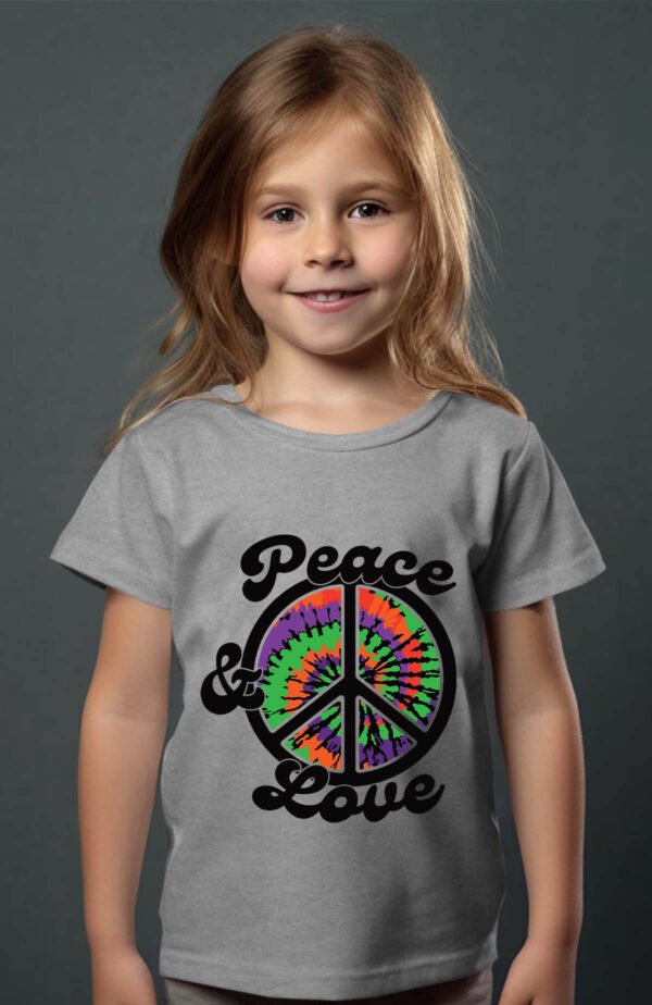 T-shirt Col Rond Fille - Peace love hippie