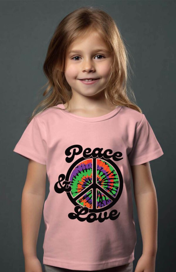 T-shirt Col Rond Fille - Peace love hippie