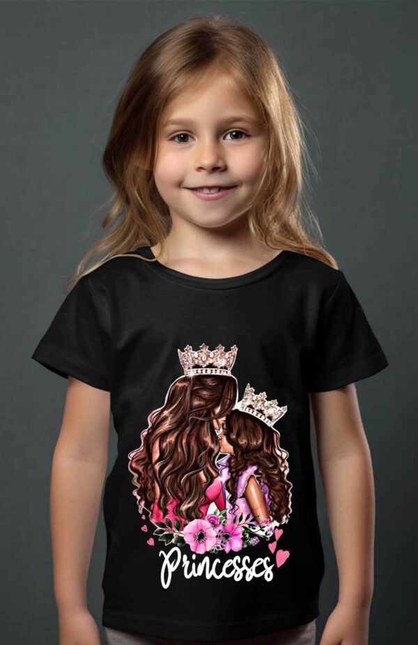 T-shirt Col Rond Fille - Princess duo