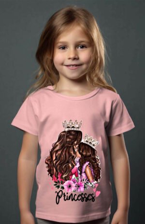 T-shirt Col Rond Fille - Princess duo