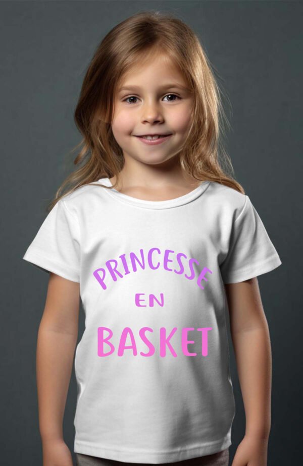 T-shirt Col Rond Fille - Princesse en basket