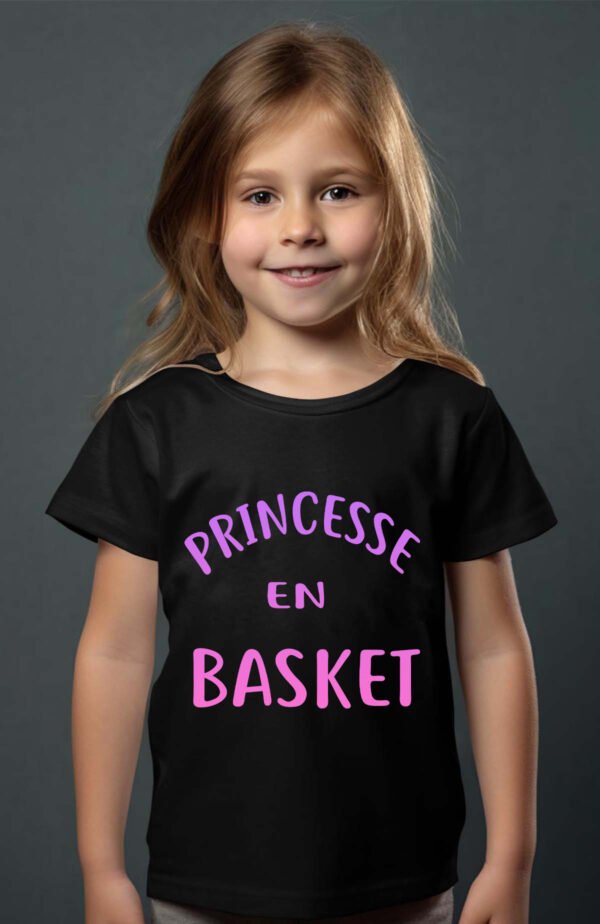 T-shirt Col Rond Fille - Princesse en basket