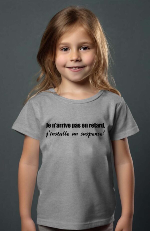 T-shirt Col Rond Fille - Je n'arrive pas en retard