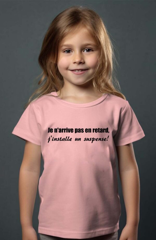 T-shirt Col Rond Fille - Je n'arrive pas en retard