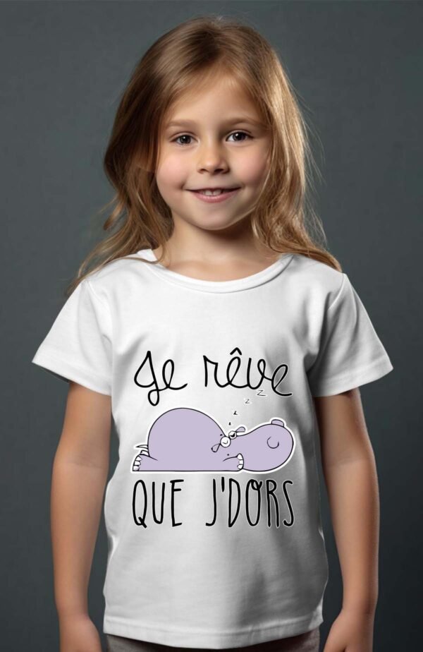 T-shirt Col Rond Fille - Je rêve que je dors