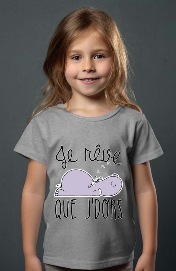 T-shirt Col Rond Fille - Je rêve que je dors