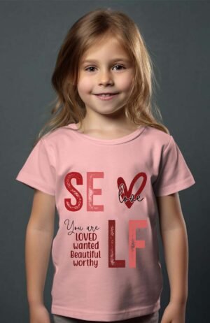 SELF Valentine LOVE – Tshirt Fille – Rose