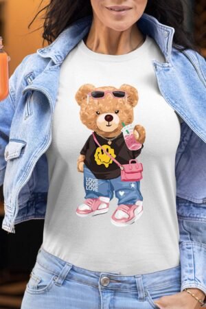 Smiley Bear – Tshirt Femme – Blanc