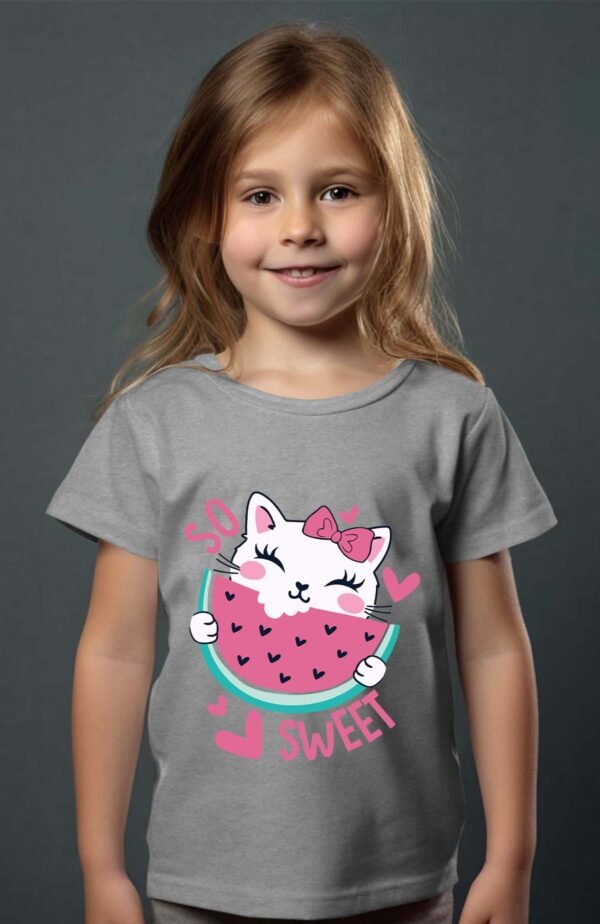 T-shirt Col Rond Fille - So sweet cat