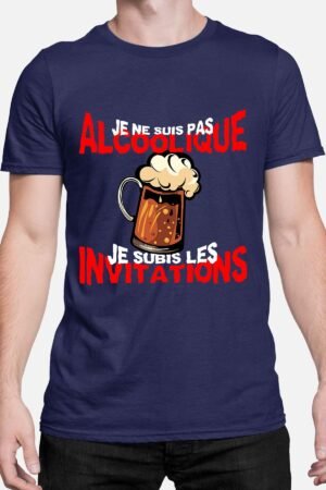 Je ne suis pas alcoolique je subis les invitations - Tshirt Homme