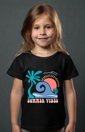 T-shirt Col Rond Fille - Summer vibes