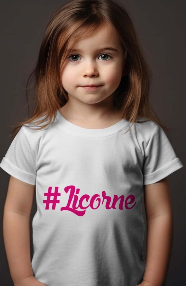 T-shirt Col Rond Fille - #Licorne