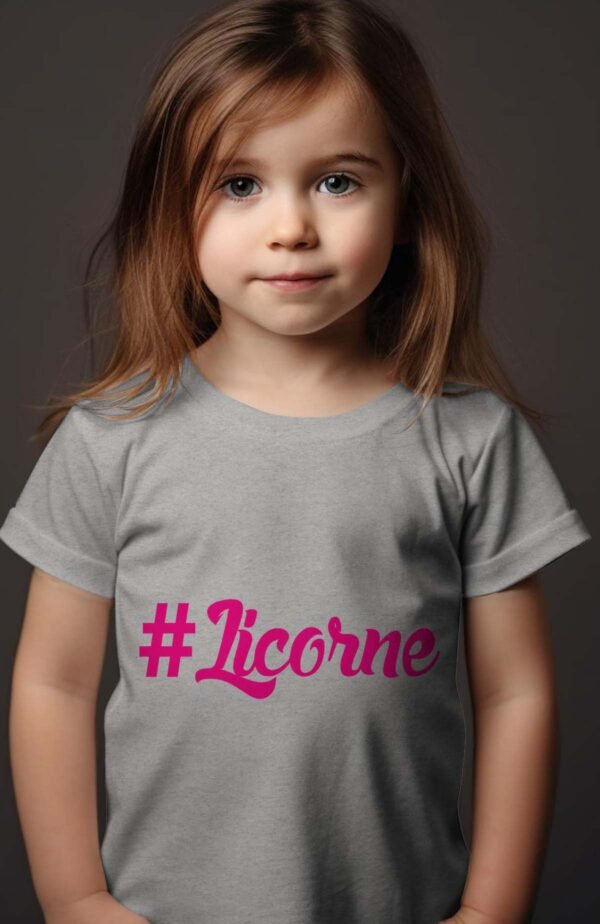 T-shirt Col Rond Fille - #Licorne