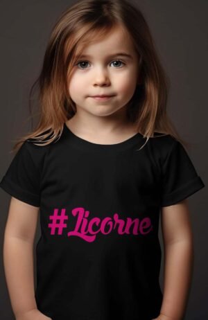 T-shirt Col Rond Fille - #Licorne