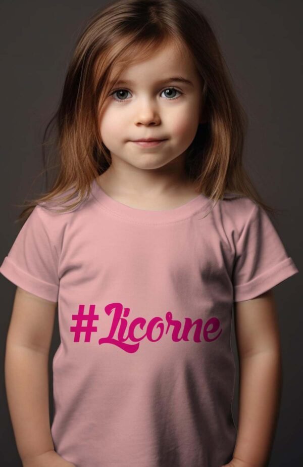 T-shirt Col Rond Fille - #Licorne