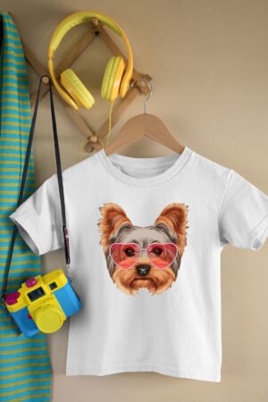 T-shirt Col Rond Fille – Yorkshire lunette – Blanc