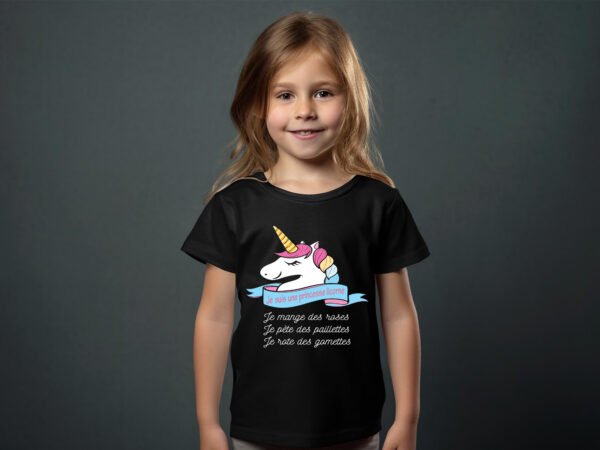 T-shirt Col Rond Fille - Princesse licorne