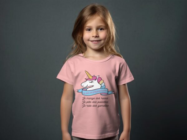 T-shirt Col Rond Fille - Princesse licorne