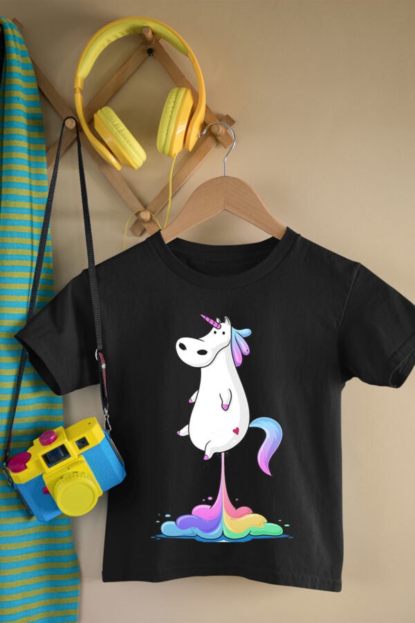 T-shirt Col Rond Fille - unicorn qui pete