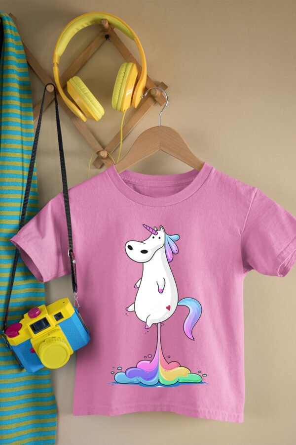 T-shirt Col Rond Fille - unicorn qui pete