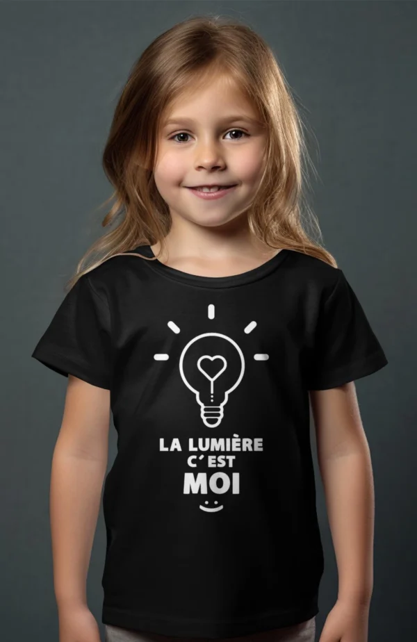 T-shirt Col Rond Fille - La lumière c'est moi