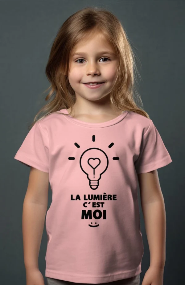 T-shirt Col Rond Fille - La lumière c'est moi