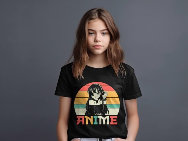 T-shirt Col Rond Fille - Anime sunset