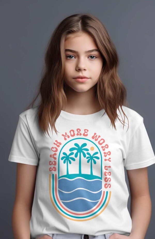 T-shirt Col Rond Fille - Beach worry