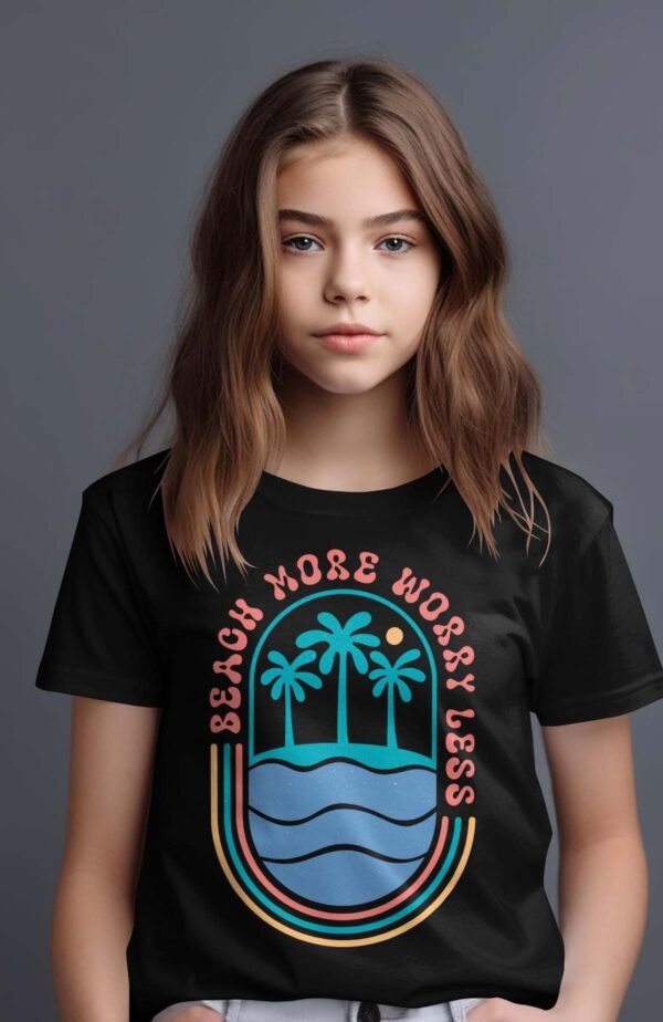 T-shirt Col Rond Fille - Beach worry