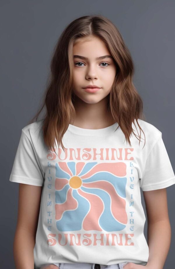 T-shirt Col Rond Fille - Live sunshine