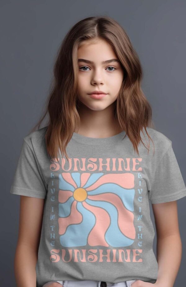 T-shirt Col Rond Fille - Live sunshine