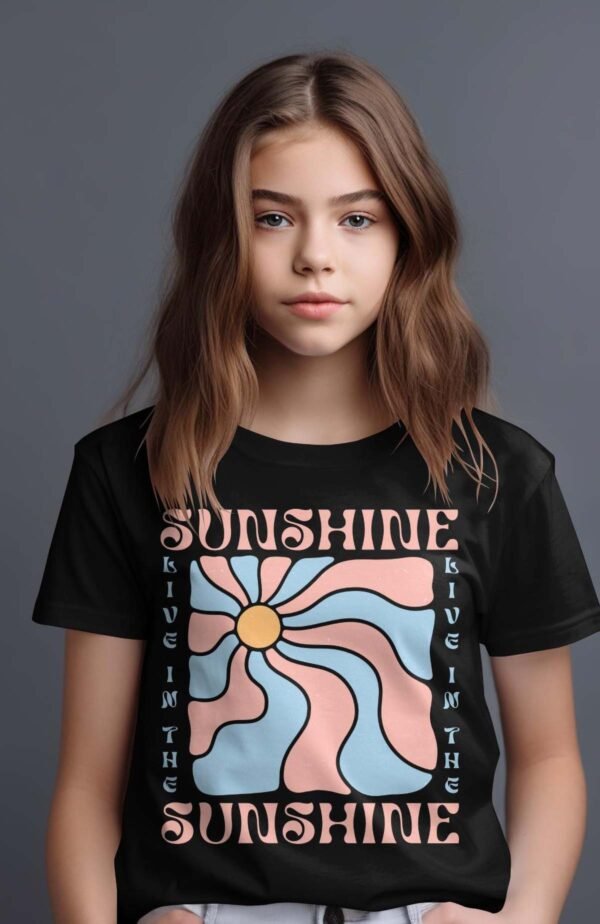 T-shirt Col Rond Fille - Live sunshine