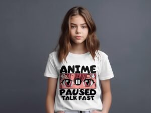 T-shirt Fille – Paused fast – blanc