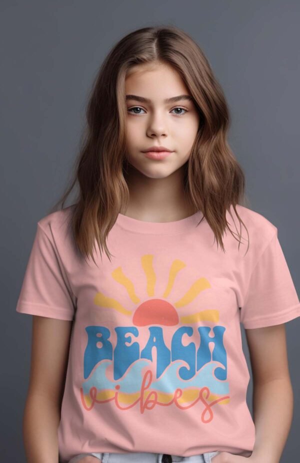T-shirt Col Rond Fille - Sun beach vibes