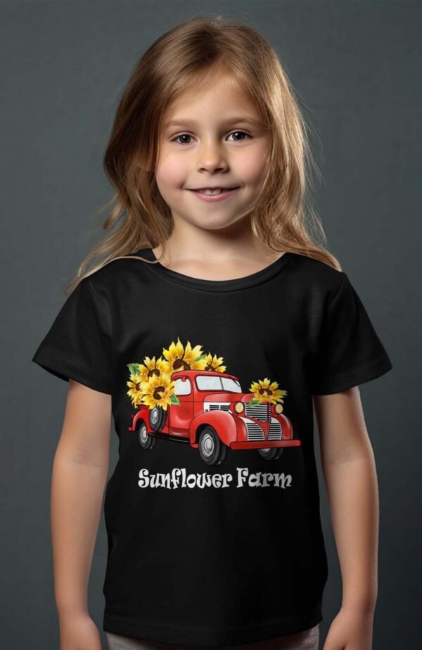T-shirt Col Rond Fille - Sunflower farm