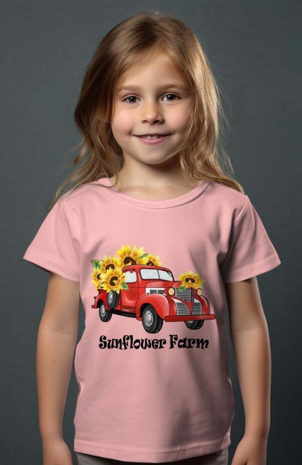 T-shirt Col Rond Fille - Sunflower farm