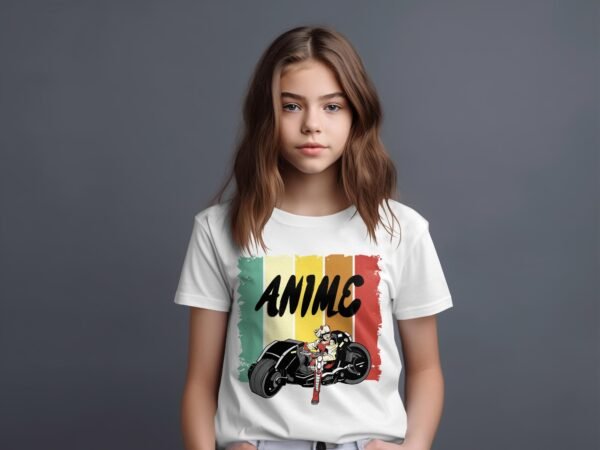 T-shirt Col Rond Fille - Anime moto