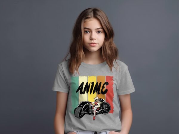 T-shirt Col Rond Fille - Anime moto