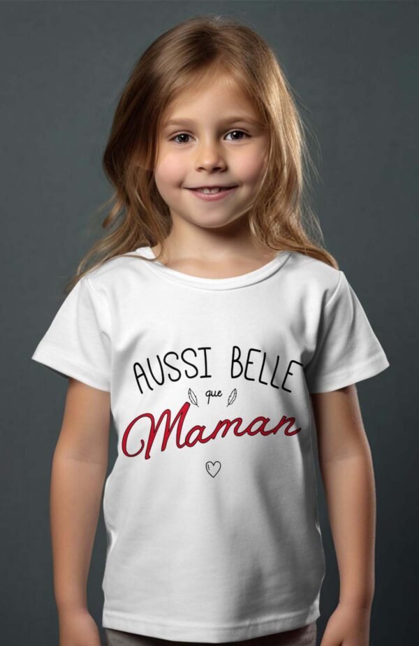 T-shirt Col Rond Fille - Aussi belle que maman