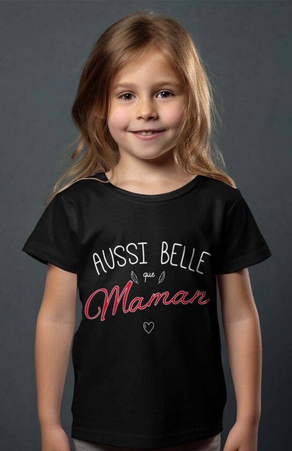 T-shirt Col Rond Fille - Aussi belle que maman
