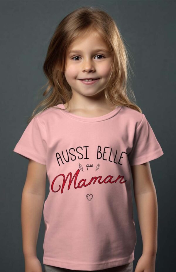 T-shirt Col Rond Fille - Aussi belle que maman