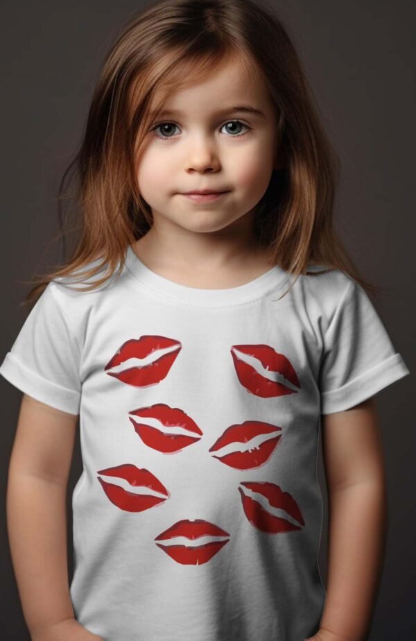 T-shirt Col Rond Fille - Bisous petit